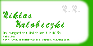 miklos malobiczki business card
